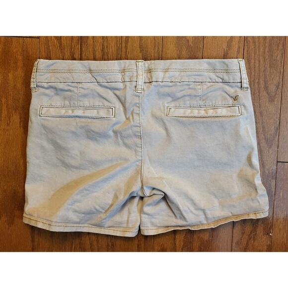 American Eagle Women Juniors Size 4 Tan Chino Shorts Stretchy - Picture 2 of 9